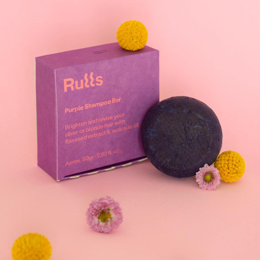 Rulls Pack Shampoo Solid Purple Bar + Soap Dish