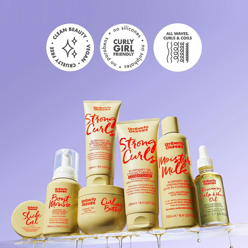 Umberto Giannini Strong Curls Rosemary Oil Strengthening Styling Foam 290ml