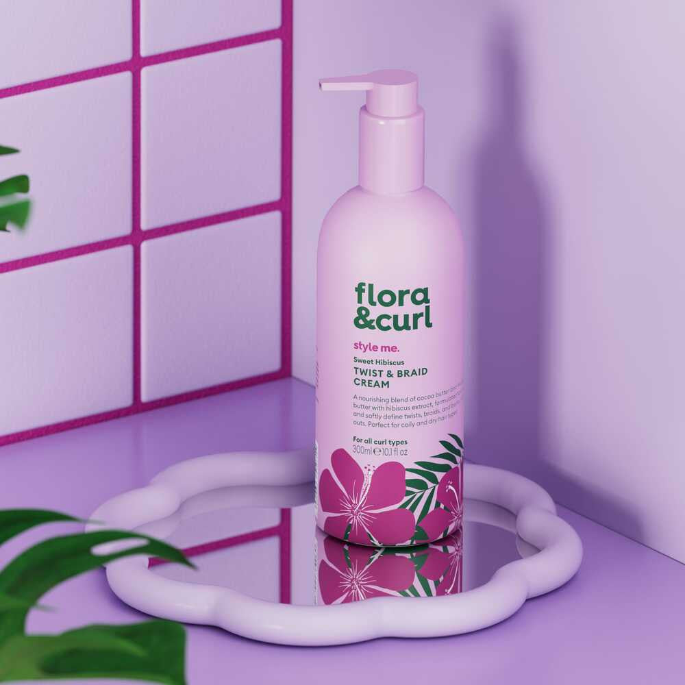 Flora & Curl Style Me Sweet Hibiscus Twist & Braid Cream 300ml