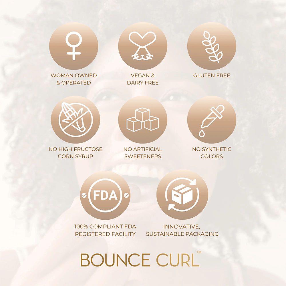 Bounce Curl Vegan Collagen Boosting Hair &amp; Skin Gummies