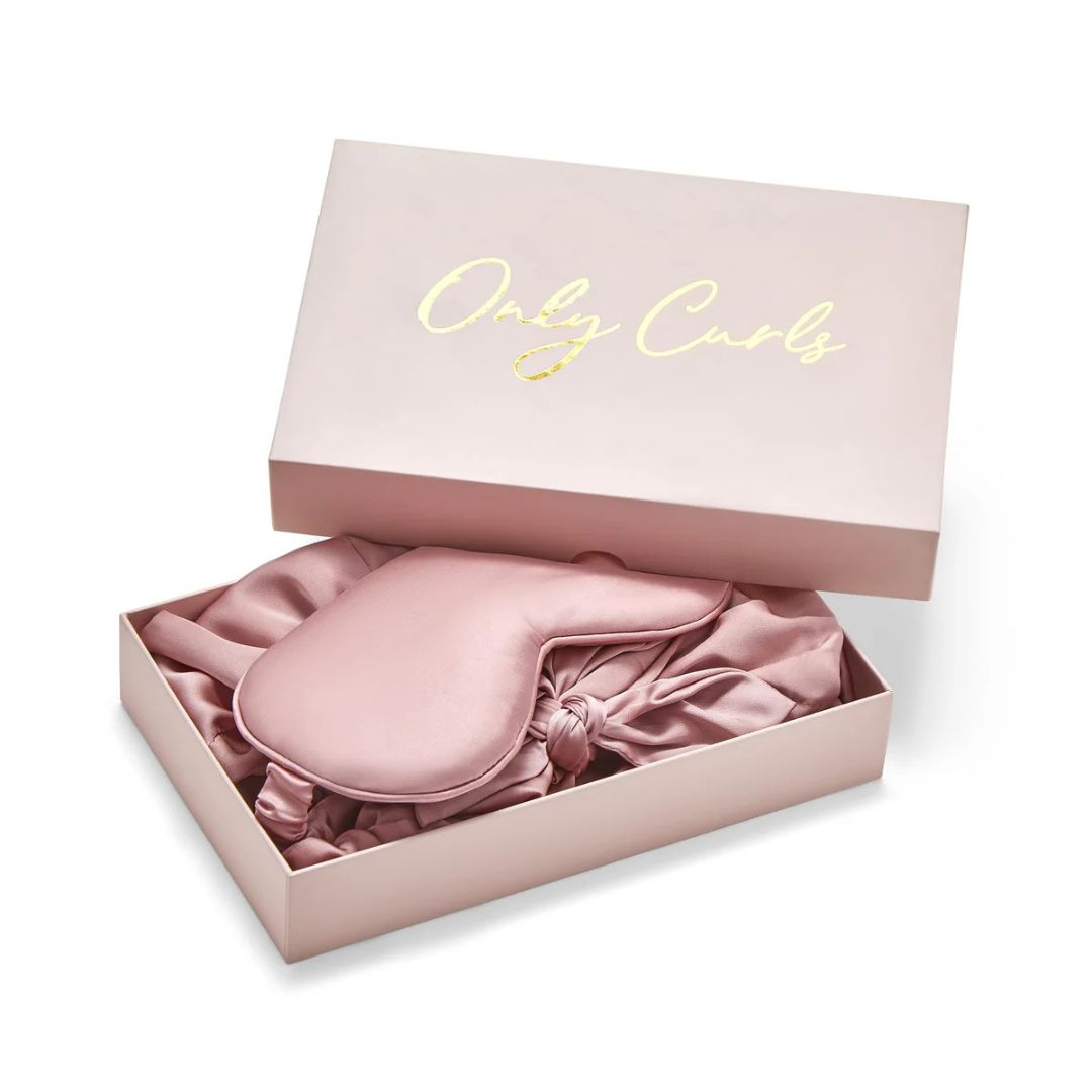 Only Curls Satina Lined Hair Turban &amp; Sleep Mask Set