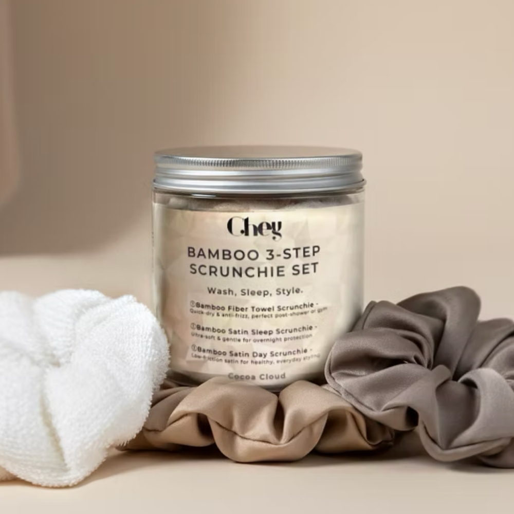 Chey Haircare Bamboo Satin Scrunchie Set