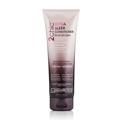 Giovanni 2Chic Brazilian Keratin &amp; Moroccan Argan Oil Conditioner 251ml