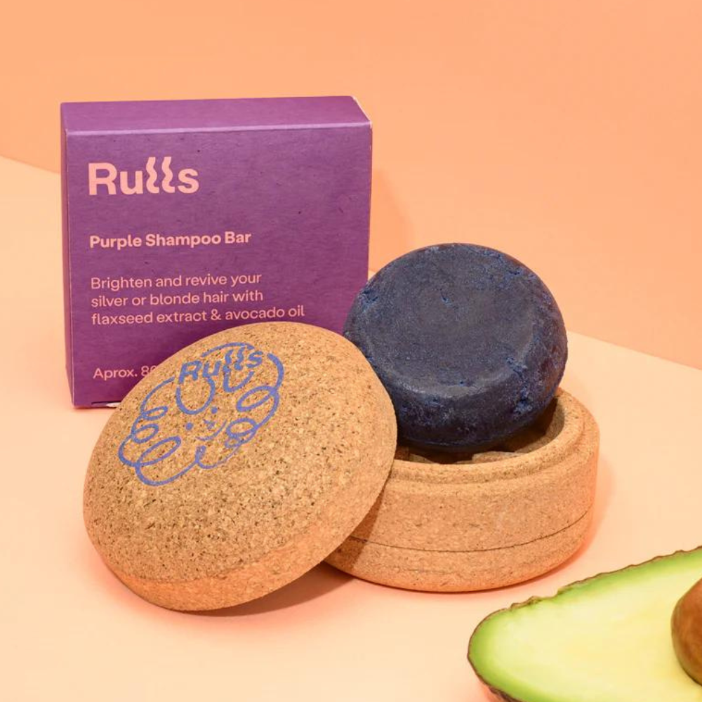 Rulls Pack Shampoo Solid Purple Bar + Soap Dish