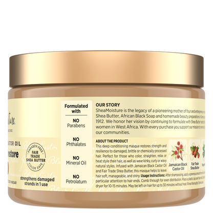 Shea Moisture Jamaican Black Castor Oil Strengthen &amp; Restore Treatment Mask 340g