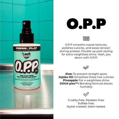 The Doux Press Play O.P.P. One Pass Heat Protectant Spray 118ml