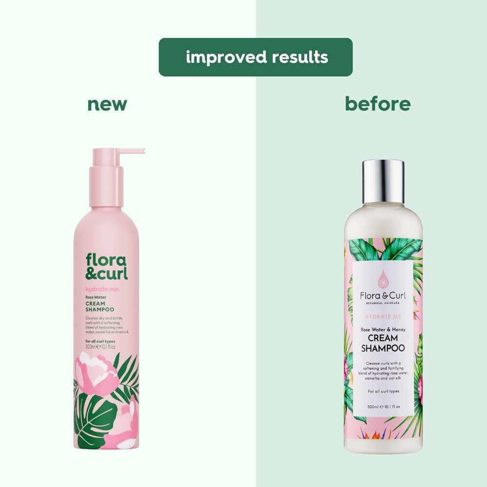 Flora &amp; Curl Hydrate Me Rose Water Cream Shampoo 300ml
