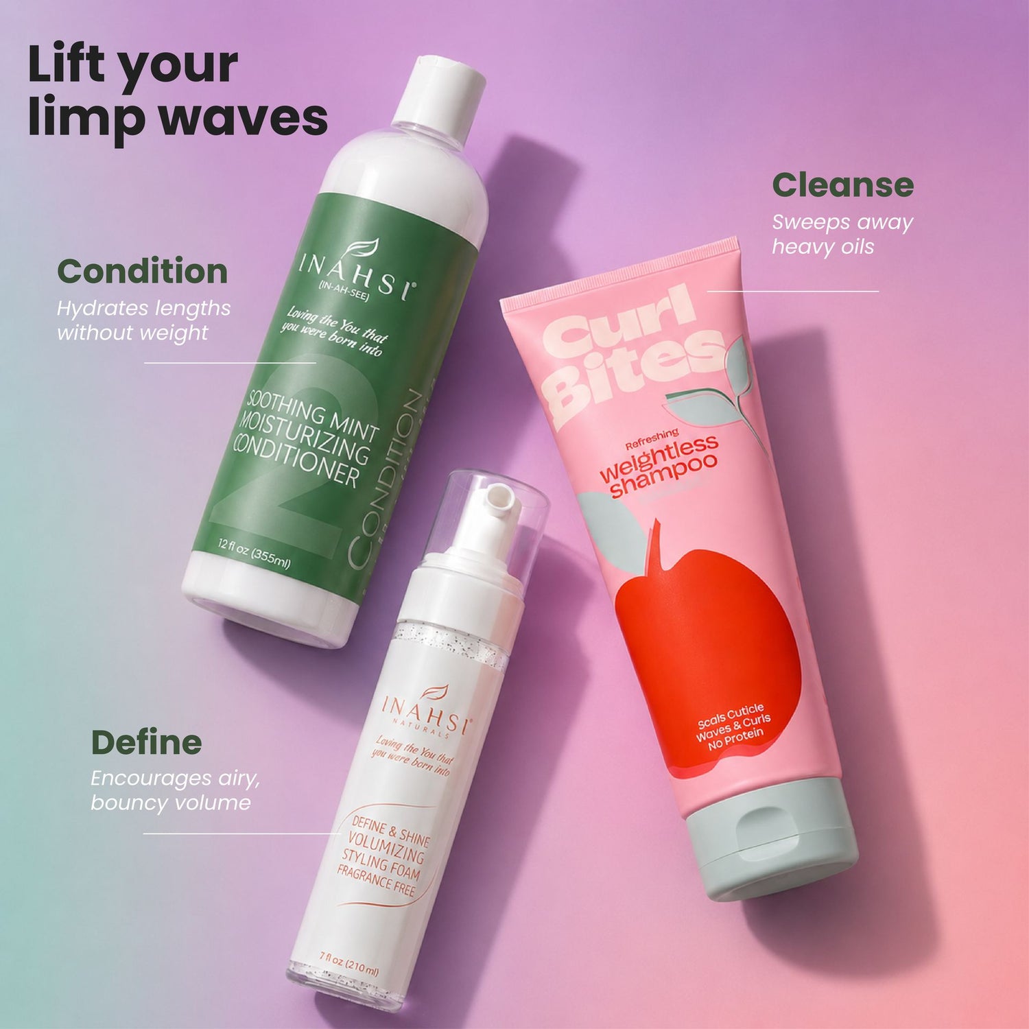 CurlyNest Starter Kit for Wavy Hair 2A-2B - Weightless Volume