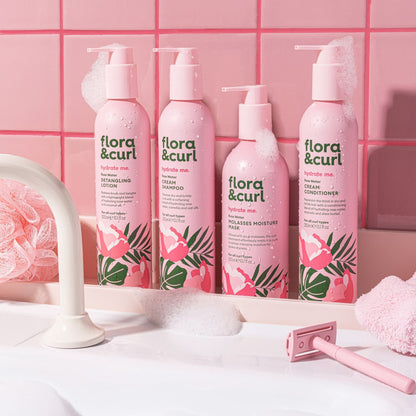 Flora &amp; Curl Hydrate Me Rose Water Cream Shampoo 300ml